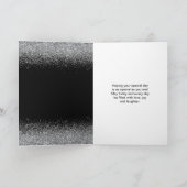 Quinceanera Silver Dress Imitate Glitzer Karte (Innenseite)