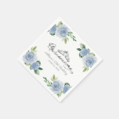 Quinceanera Silver Foil Tiara Light Blue Floral Serviette (Ecke)