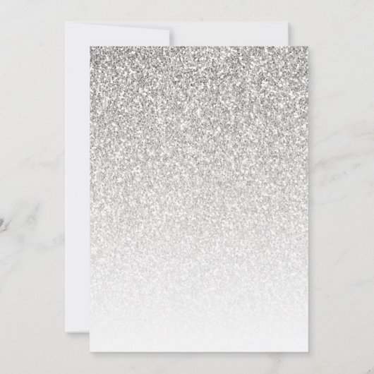 Quinceañera Silver Glitzer 15. Geburtstag Einladung (Rückseite)