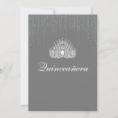 Quinceanera, Silver Glitzer Einladungen (Rückseite)
