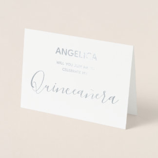 Quinceañera Silver Personalisierte Einladung