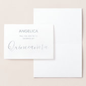 Quinceañera Silver Personalisierte Einladung (Anzeige)