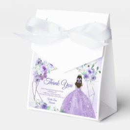 Quinceañera Silver & Purple Blumen Party Geschenkschachtel