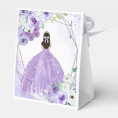 Quinceañera Silver & Purple Blumen Party Geschenkschachtel (Rückseite)