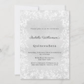 Quinceanera silver snowflakes elegant party einladung (Vorderseite)