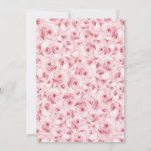 Quinceanera Silver White Pink Floral Twins Einladung (Rückseite)