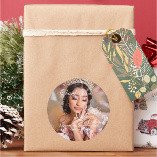 Quinceanera Skript Foto 15. Geburtstag Runder Aufkleber