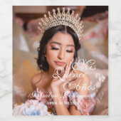 Quinceanera Skript Foto 15. Geburtstag Weinetikett (Einzelnes Label)