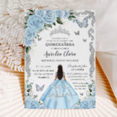 Quinceañera Sky Blauer Blumenkleid Prinzessin Silv Einladung