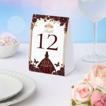 Quinceañera Smaragdrote Burgunder Rosen Prinzessin