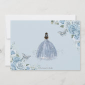 Quinceañera Soft Baby Blue Floral Prinzessin 15 Añ Einladung (Rückseite)
