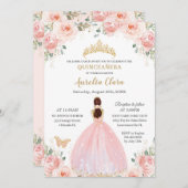 Quinceañera Soft Blush Floral Butterfliegen Prinze Einladung (Vorne/Hinten)