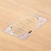 Quinceañera Soft Blush Pink Roses Floral 15 Años Acryleinladungen (Ablage )