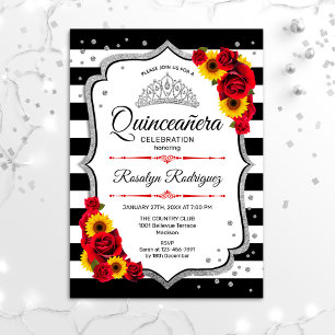 Quinceanera - Sonnenblumen Rose Einladung