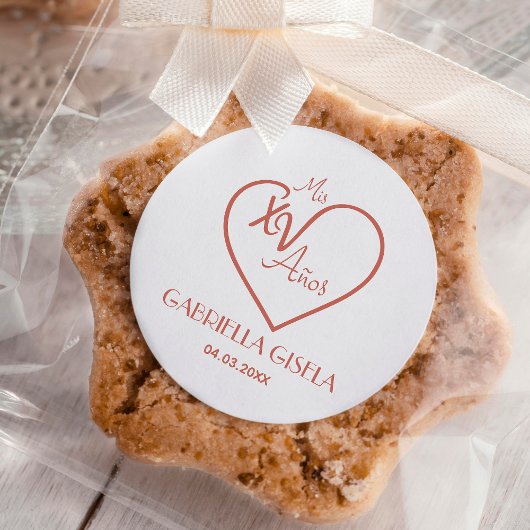 Quinceañera Spanisch Modernes Herz Extravagante Ka Gummistempel