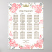 Quinceanera Spanisch Seating Chart signieren Schme Poster (Vorne)