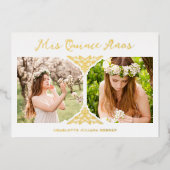 Quinceañera Spanischer Extravaganter Blüh Effekt 2 Folieneinladung (Vorderseite)