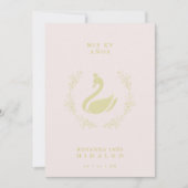 Quinceañera Spanish Pink & Gold Romantic Swan Einladung (Vorderseite)
