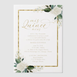 Quinceanera Spanish Wording Pink Gold Pergament Einladungen