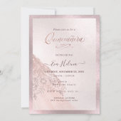 Quinceañera, Sparkassenspiel, Imitate Rose Goldkar Einladung (Rückseite)