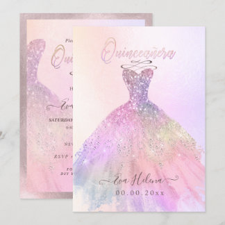 Quinceañera , Sparkle Gown, Baumwolle Candy Einladung