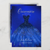 Quinceañera, Sparkle Gown, Electric Blue Einladung (Vorne/Hinten)