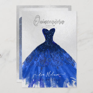 Quinceañera, Sparkle Gown, Navy Blue Einladung