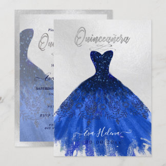 Quinceañera, Sparkle Gown, Navy Blue Einladung