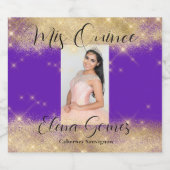 Quinceañera Sparkling Weinkultur und Erde Schaumweinetikett (Einzelnes Label)