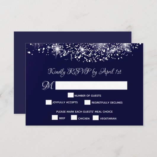 Quinceañera Starry Night Sky RSVP Karte (Vorne/Hinten)