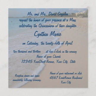 Quinceanera Sunshine am Strand Einladung