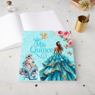 Quinceañera Sweet 15 Türkis Blau Gästebuch