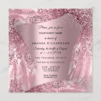 Quinceanera Sweet 16. 15. Geburtstag Rosa Kleid Einladung