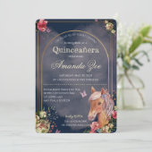 Quinceañera/Sweet 16 Einladung zum Pferdedesign (Stehend Vorderseite)