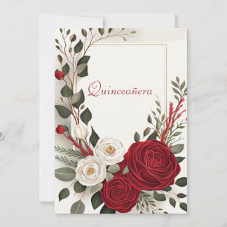 Quinceanera, Sweet Sixteen rote Rosen Einladung