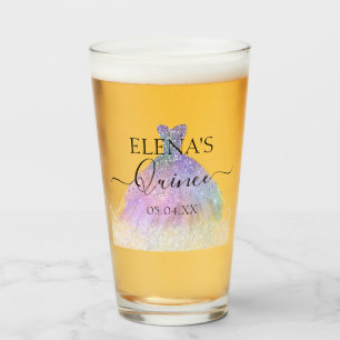 Quinceañera Tall Glass Gastgeschenk Personalisiert Glas