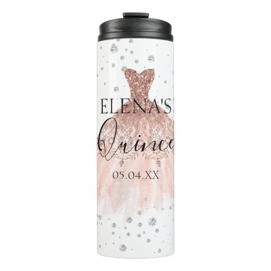Quinceañera Thermal Tumbler Gefallen Personalisier Thermosbecher (Vorderseite)