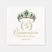 Quinceanera Tiara 15. Geburtstag Serviette (Vorderseite)
