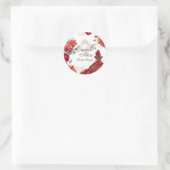 Quinceanera Tiara Rote Rosen Runder Aufkleber (Tasche)