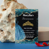 Quinceañera Turquoise Glitzer Ballgown Geburtstag Einladung