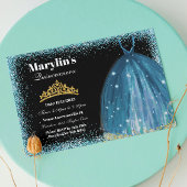 Quinceañera Turquoise Glitzer Ballgown Geburtstag Einladung