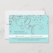 Quinceanera UAWG Blue Silver Spanish Response Card Einladung (Vorderseite)