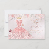 Quinceanera UAWG Blush Pink Dress Save The Date (Vorderseite)