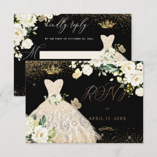 Quinceanera UAWG Champagne Gold Glitzer Gown Einladung