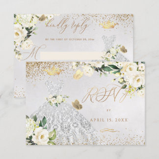 Quinceanera UAWG Silver Glitzer Einladung holen