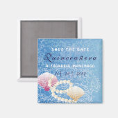 Quinceanera under the sea save the date shells magnet (Vorderseite/Rückseite)