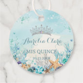 Quinceañera Unterhalb der Muscheln des Meeres Geschenkanhänger (Rückseite)