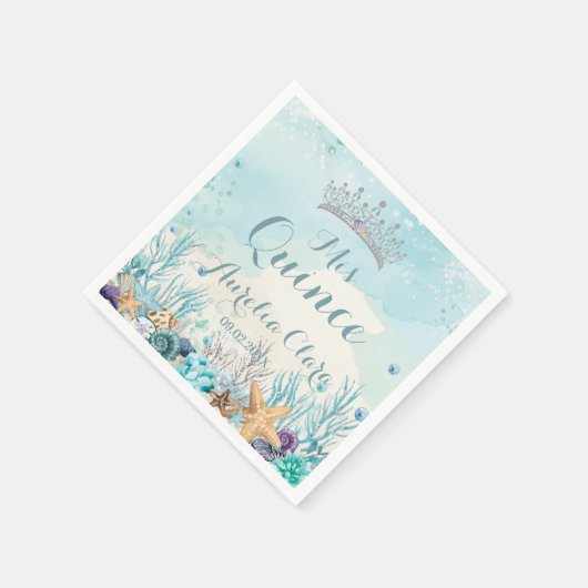 Quinceañera Unterhalb der Muscheln des Meeres Serviette (Ecke)