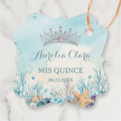 Quinceañera Unterhalb des Meeres Strand Geburtstag Geschenkanhänger (Rückseite)