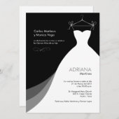Quinceañera Vestido Schwarze Invitaciones Einladung (Vorne/Hinten)